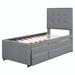 Red Barrel Studio® Amariya Platform Storage Bed Upholstered/Linen in Gray | 56.25 H x 80.75 W x 95.75 D in | Wayfair