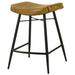 17 Stories Ruvolo 25" Counter Stool Upholstered/Leather/Metal/Genuine Leather in Brown | 25 H x 18 W x 19 D in | Wayfair
