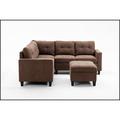 Brown Sectional - Latitude Run® Modular Sectional Sofa Bundle Set Cushions, Left & Right Arm Chair, Corner Chair, Ottomans | Wayfair