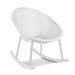 George Oliver Kieli Plastic Modern Rocking Chair Polka Dot Round w/ Oval Back For Patio Indoor Outdoor Plastic in White | Wayfair