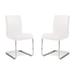 Orren Ellis Casabianca Home Eivor Set Of 2 Armless Top Grain Modern Dining Chairs Leather w/ Metal Leg - For Dining Room Upholstered/Metal | Wayfair