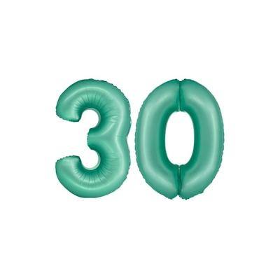 XL Folienballon mint grün Zahl 30