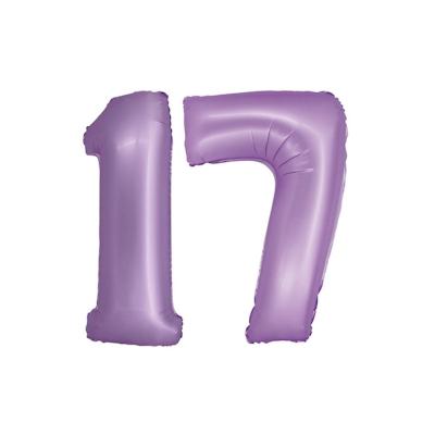 XL Folienballon lavendel Zahl 17