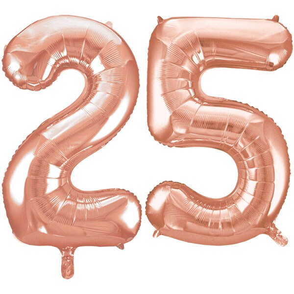 XL Folienballon roségold Zahl 25 Image