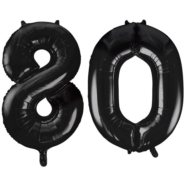 XL Folienballon schwarz Zahl 80 Image