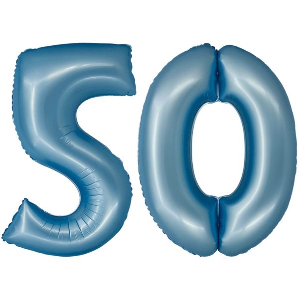 XL Folienballon blau matt Zahl 50 Image