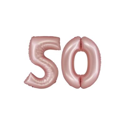 XL Folienballon roségold rosa Zahl 50