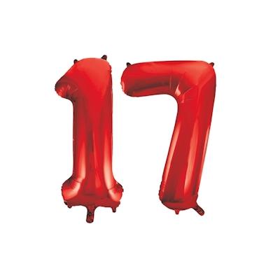 XL Folienballon rot Zahl 17