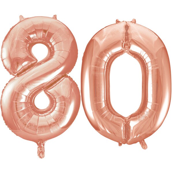 XL Folienballon roségold Zahl 80