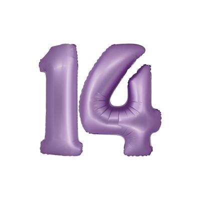 XL Folienballon lavendel Zahl 14