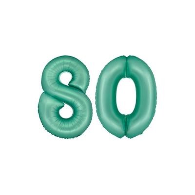 XL Folienballon mint grün Zahl 80