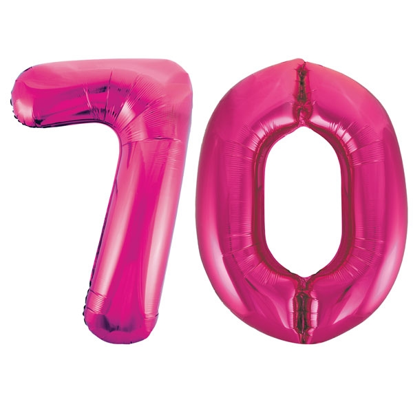 XL Folienballon pink Zahl 70 Image