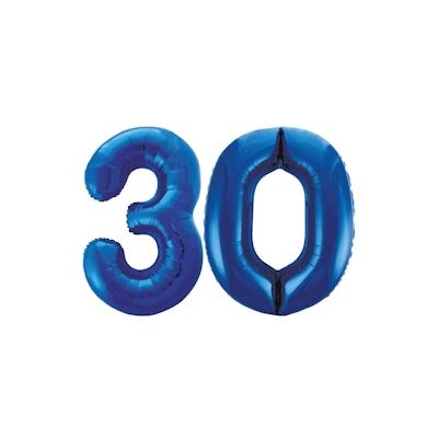 XL Folienballon blau Zahl 30