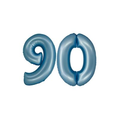XL Folienballon blau matt Zahl 90