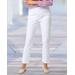 Appleseeds Women's Cotton Bi-Stretch Ankle Pants - White - 6 - Misses