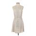 Dolce Vita Casual Dress - A-Line High Neck Sleeveless: Ivory Print Dresses - Women's Size Small
