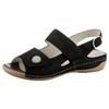 Riemchensandale WALDLÄUFER "HELIETT", Damen, Gr. 7,5 (41), schwarz, Nubukleder, sportlich, Schuhe, Sommerschuh, Sandalette, Keilabsatz, mit Wechselfußbett, H-Weite