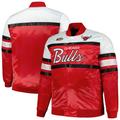 "Men's Mitchell & Ness Red/White Chicago Bulls Big Tall Heavyweight Full-Snap Satin Jacket"