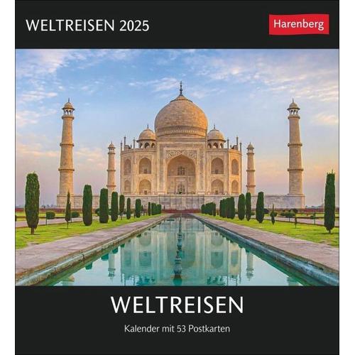 Weltreisen Postkartenkalender 2025 - Kalender mit 53 Postkarten - Harenberg