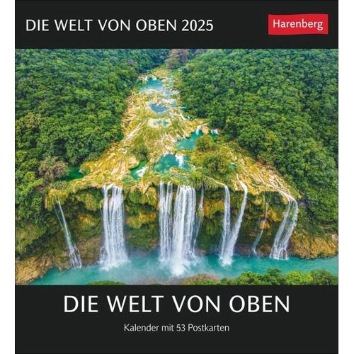 Die Welt von oben Postkartenkalender 2025 - Kalender mit 53 Postkarten - Harenberg