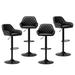 Glitzhome 42"H Set of 2 Modern Quilted Leatherette Adjustable Swivel Bar Stools