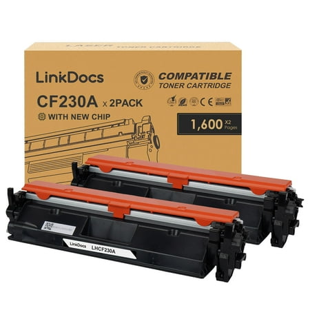 LinkDocs 30A CF230A Toner Cartridge Compatible for HP 30A CF230A Black Toner Cartridge used with HP Laserjet Pro MFP M203dw M227fdw M227fdn M203d M203dn M227sdn M227 M203 Printer (Black 2-Pack)