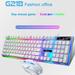 Jacenvly 2024 New Wireless Keyboard Clearance Colorful Led Illuminated Backlit Usb Wired Pc Gaming Keyboard Mouse Set Black