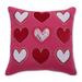 Pillow Perfect Valentine Indoor Decorative Throw Pillow, Complete with Zipper Closure, 18 x 18, Heart Magenta