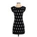 Express Casual Dress - Shift Scoop Neck Short Sleeve: Black Print Dresses - Women's Size X-Small