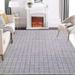 GlowSol Modern Checkered Area Rug Indoor Plaid Print Floor Cover Soft Faux Wool Throw Carpet