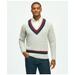 Brooks Brothers Men's Vintage-Inspired Tennis V-Neck Sweater in Supima Cotton | Grey Heather | Size XL