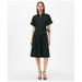Brooks Brothers Women's Signature A-Line Cotton Sateen Shirt Dress | Black | Size 0