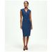 Brooks Brothers Women's Fine Twill Crepe V-Neck Sheath Dress | Bright Navy | Size 16
