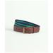 Brooks Brothers Men's Webbed Cotton Belt With Brass-Tone Buckle | Green/Navy | Size 32