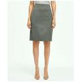 Brooks Brothers Women's Pinstripe Pencil Skirt in Wool Blend | Grey | Size 8