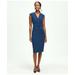 Brooks Brothers Women's Fine Twill Crepe V-Neck Sheath Dress | Bright Navy | Size 6