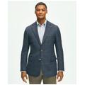 Brooks Brothers Men's Classic Fit Stretch Wool Hopsack Windowpane Sport Coat | Navy | Size 38 Short