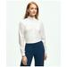 Brooks Brothers Women's Stretch Supima Cotton Non-Iron Ruffle Collar Shirt | White | Size 16