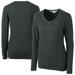 Women's Cutter & Buck Heather Charcoal Sacramento River Cats Lakemont Tri-Blend V-Neck Pullover Sweater