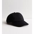 Black Cotton Plain Cap New Look