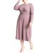 Plus Size Women's Ponte Twist Detail Dress by ELOQUII in Grape Shake (Size 24)