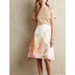 Anthropologie Skirts | Anthropologie Claire Desjardins Colorful Watercolor Art Knee Length Skirt Size 4 | Color: Pink/White | Size: 4