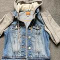 American Eagle Outfitters Jackets & Coats | American Eagle Plaid-Lined Hooded Denim Jacket Size Cds | Color: Blue/Gray | Size: Xs