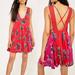 Free People Dresses | Free People Thought I Was Dreaming Floral Mini Dress Red Sz Xs | Color: Pink/Red | Size: Xs