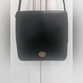 Coach Bags | Coach Vintage Black Leather Turn Key Compact Crossbody Bag | Color: Black | Size: 7” X 8” X 2”