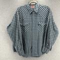 Levi's Shirts | Levis Mens Shirt Size Extra Large Vintage Plaid Long Sleeve Pearl Snap Shirt | Color: Blue/Gray | Size: Xl