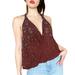 Urban Outfitters Tops | Ecote By Urban Outfitters Draped Plunge Neck Bohemian Chic Blouse Top Large | Color: Brown/Red | Size: L