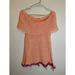 Free People Dresses | Free People Peach Chunky Knit Linen/Cotton Off The Shoulder Mini Dress Size Med | Color: Pink | Size: M