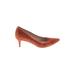 J.Crew Heels: Slip On Kitten Heel Classic Orange Print Shoes - Women's Size 5 - Pointed Toe