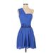 Express Cocktail Dress - Party: Blue Solid Dresses - Women's Size 2